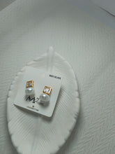 Square Shaped With Pearl Drop Earrings